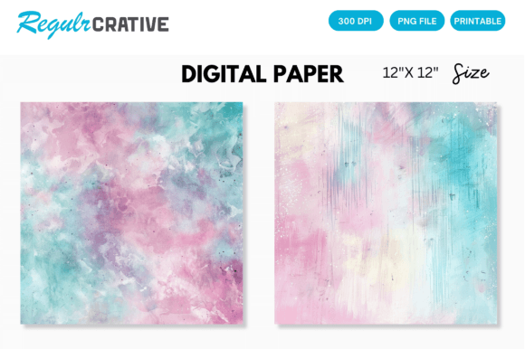 Download Rainbow Color Pastel Digital Paper Pack - Rain Collection