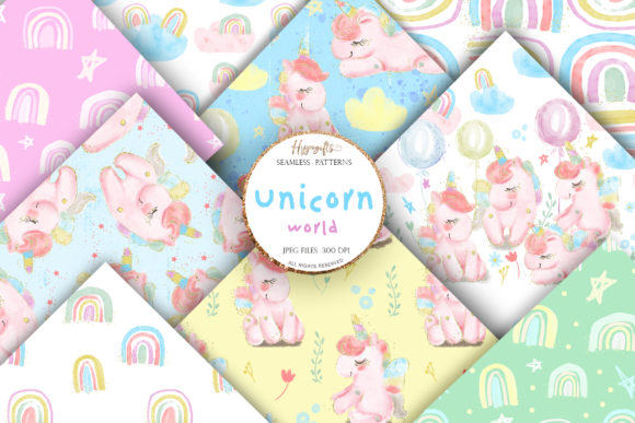 Download Unicorn Rainbow Patterns - Rain Collection