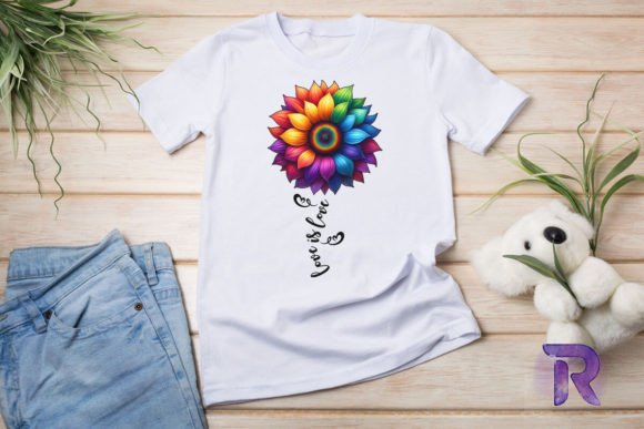 Download Rainbow Sunflower Love Sublimation PNG - Love sublimation png Collection