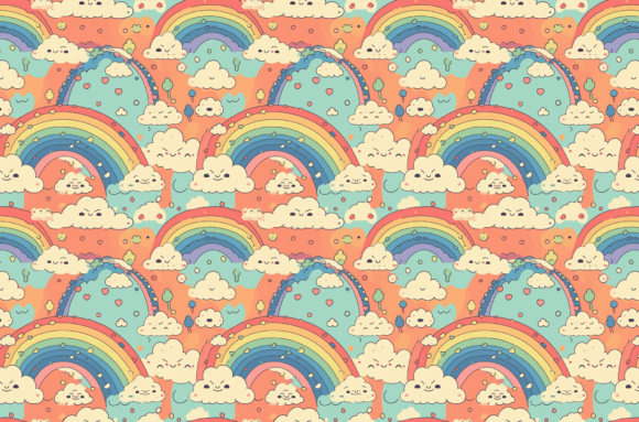 Download Retro Rainbow Pattern Colorful Patterns - Rain Collection