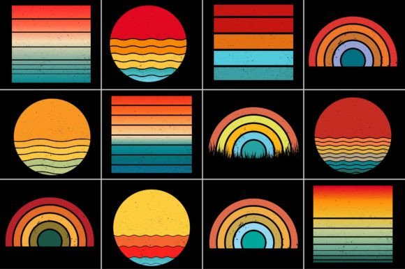 Download Grunge Sunset Retro Background - Retro background Collection