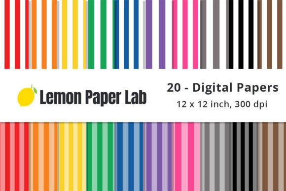 Download Striped Digital Paper - Rainbow Colors - Rain Collection