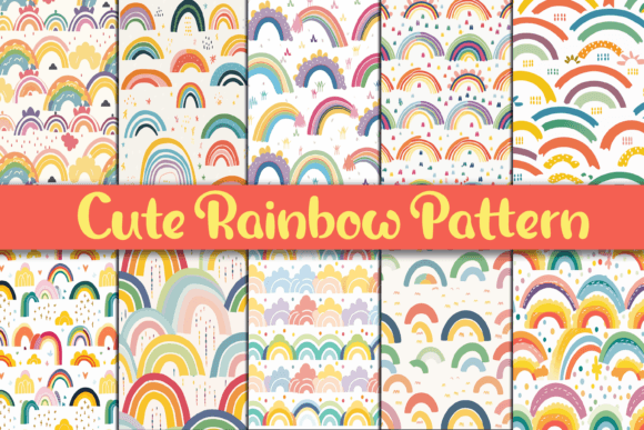 Download Cute Rainbow Kids Pattern - Rain Collection