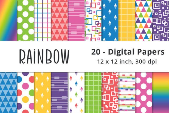 Download Rainbow Background Pattern Design Paper - Rain Collection