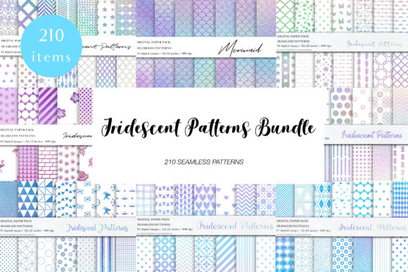 Download Iridescent Rainbow Patterns Bundle - Rain Collection