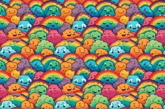 Download Retro Rainbow Pattern Colorful Patterns - Rain Collection
