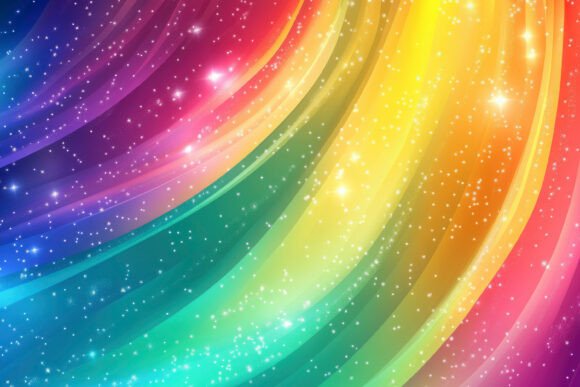 Download Rainbow Colors and Stars Background Wall - Rain Collection