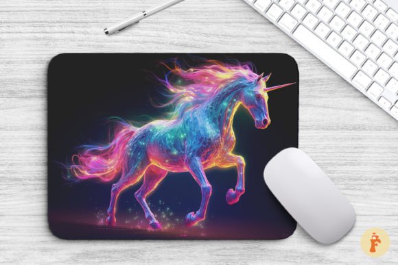 Download Vibrant Rainbow Colors Unicorn Mouse Pad - Rain Collection