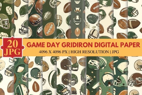 Download Game Day Gridiron Digital Paper - Premium Resources
