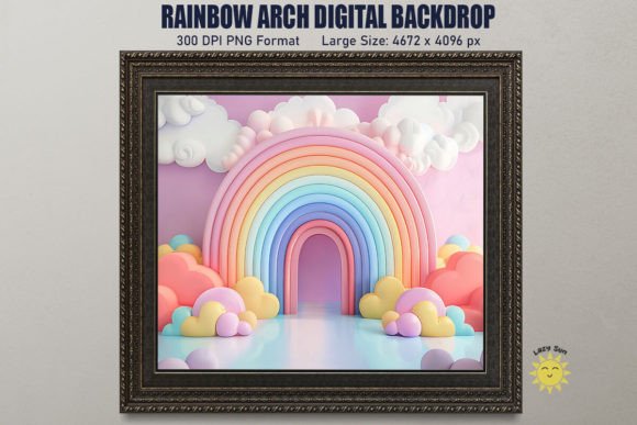 Download Colorful Rainbow Arch Digital Backdrop - Rain Collection