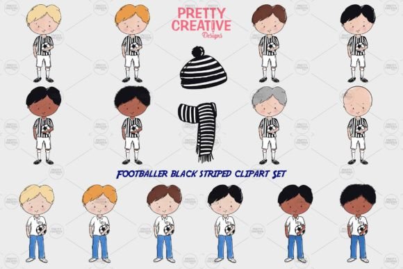 Download Football Kit Black &amp; White Striped ..art - Premium Bundle