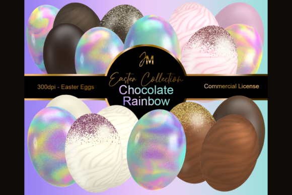 Download Easter Eggs 3D Chocolate and Rainbow - Rain Collection