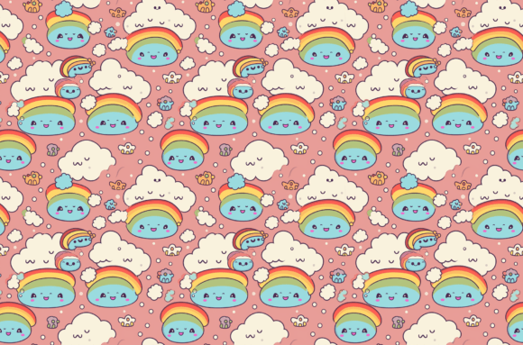 Download Retro Rainbow Pattern Colorful Patterns - Rain Collection