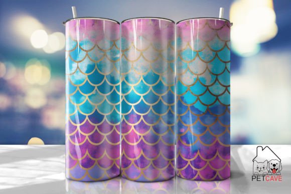 Download Rainbow Mermaid Scales Tumbler 20oz 2 - Rain Collection