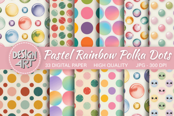 Download Pastel Rainbow Polka Dots Pattern - Rain Collection