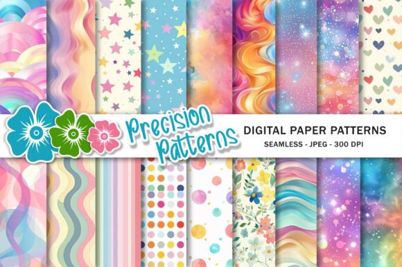 Download Pastel Rainbow Digital Paper - Rain Collection