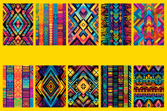 Download Aztec Rainbow Patterns - Rain Collection