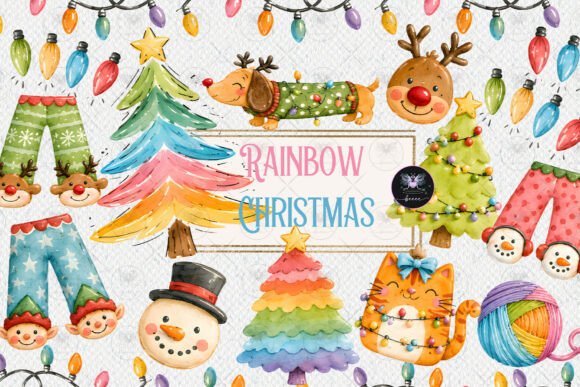 Download Christmas Rainbow Clipart - Rain Collection