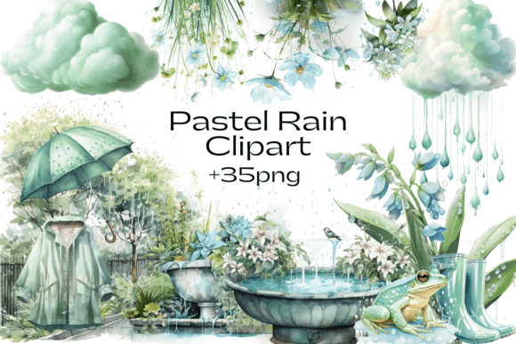 Download Pastel Rain Clipart - Rain Collection