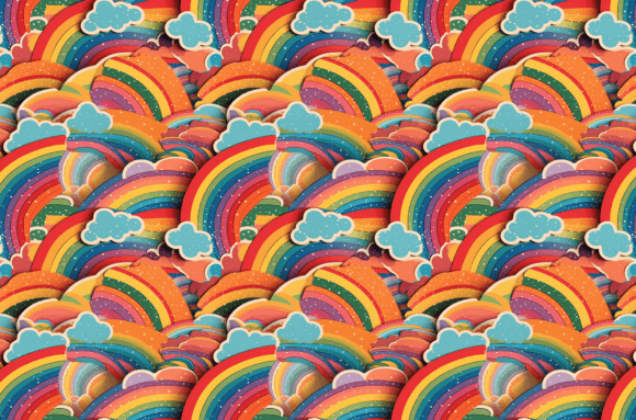 Download Retro Rainbow Pattern Colorful Patterns - Rain Collection