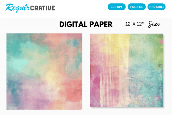 Download Rainbow Color Pastel Digital Paper Pack - Rain Collection