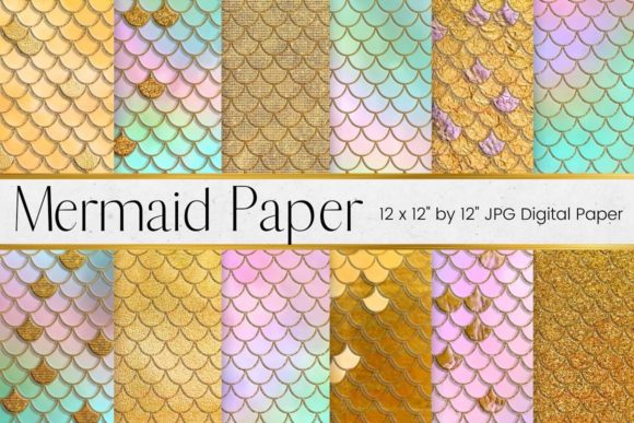 Download Rainbow Mermaid Scales Paper Pattern - Rain Collection
