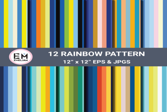 Download Rainbow Patterns, Digital Paper - Rain Collection