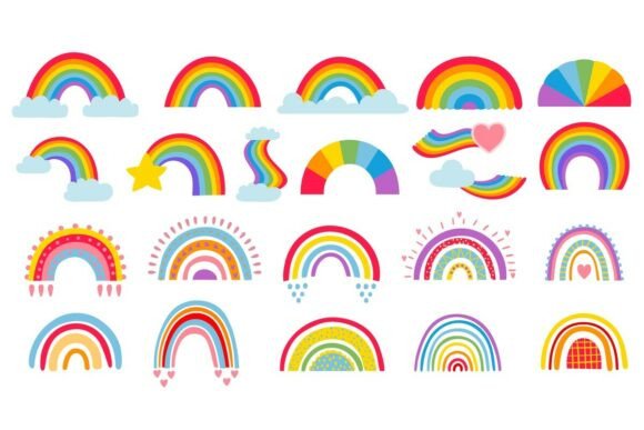 Download Cartoon Rainbow. Colourful Rainbows, - Rain Collection