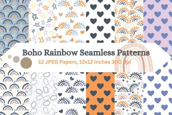 Download Mystical Boho Rainbow Patterns - Rain Collection