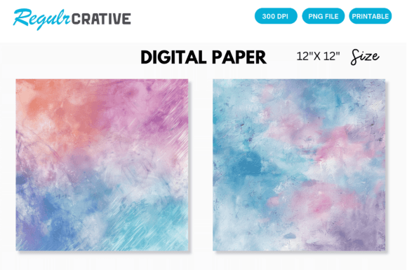 Download Rainbow Color Pastel Digital Paper Pack - Rain Collection