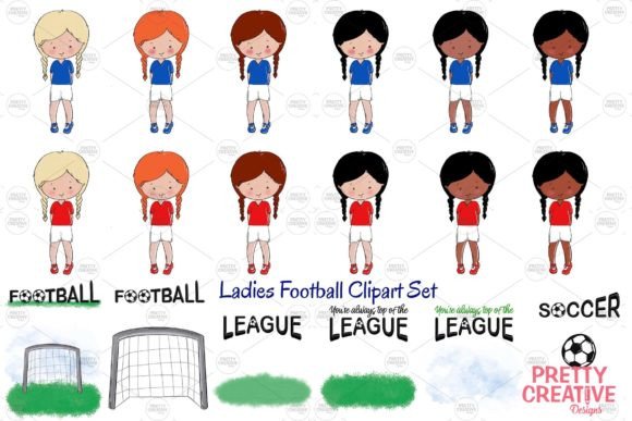 Download Ladies Football Clipart Set - Premium Resources