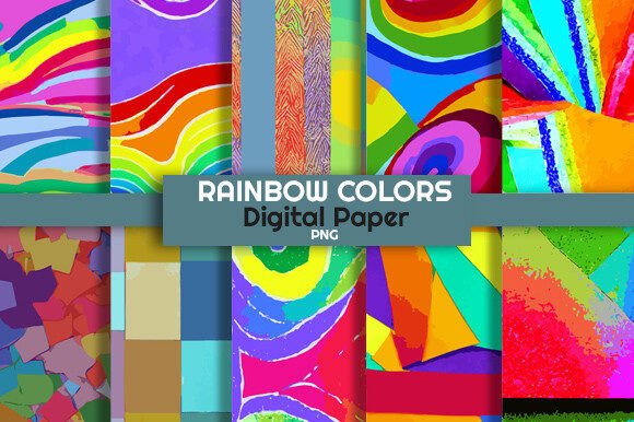Download Rainbow Colors Seamless Pattern Digital - Rain Collection