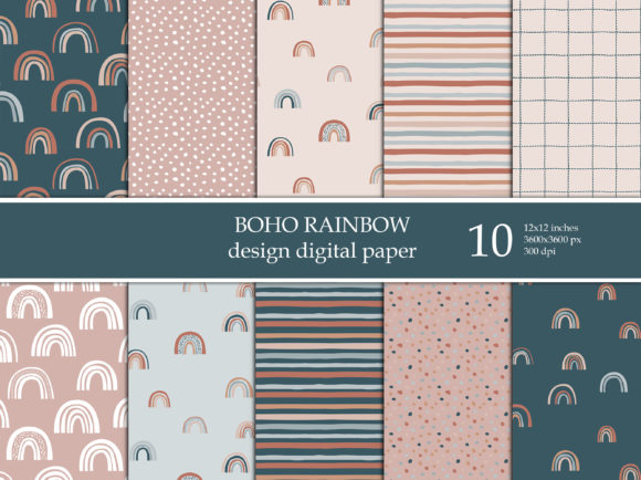 Download Rainbow Scrapbook Paper - Rain Collection