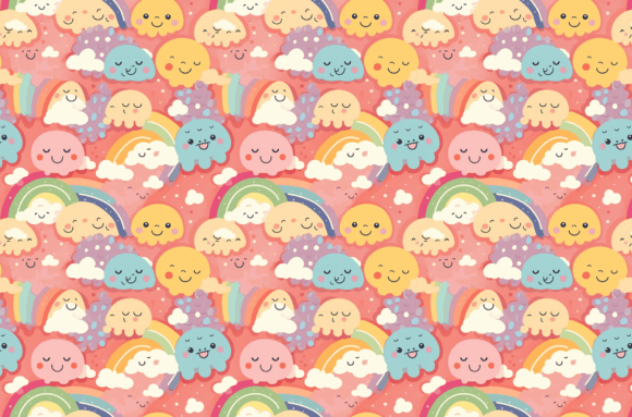 Download Retro Rainbow Pattern Colorful Patterns - Rain Collection